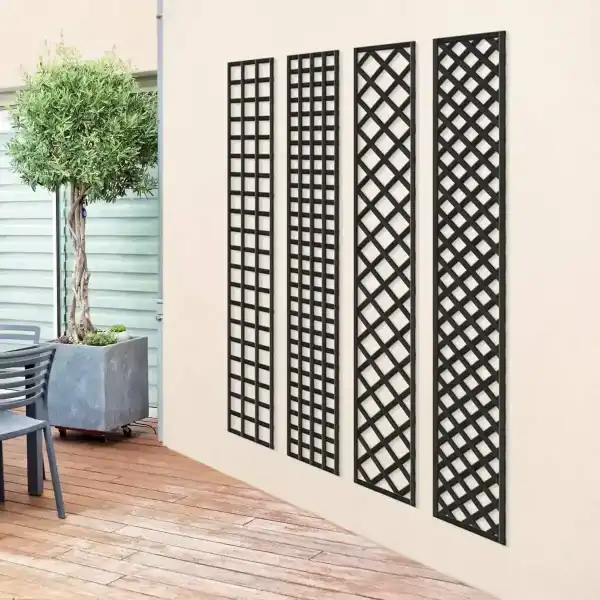 treillis colonne bois noir