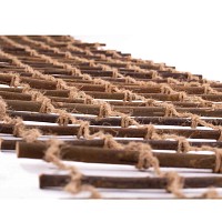 Treillis en bois et corde pour plante grimpante et décoration murale - Branches osier et corde jute H.200cm