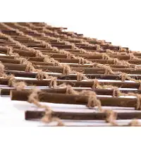 Treillis en bois et corde pour plante grimpante et décoration murale - Branches osier et corde jute H.200cm