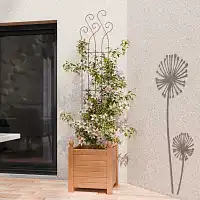 Tuteur treillage en acier pour rosier et plante grimpante avec volutes L. 39,5 x H. 170cm  Tuteur treillage en acier pour rosier et plante grimpante avec volutes L. 39,5 x H. 170cm