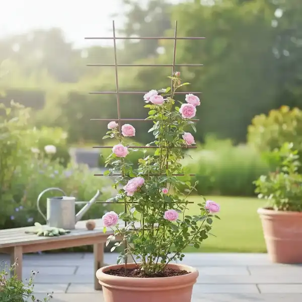 treillis grimpante pot eventail