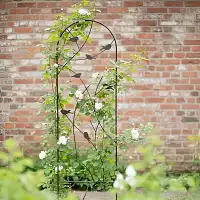 Treillis grille volute oiseau large - brun et noir - H. 170 x l. 50cm  Treillis grille volute oiseau large - brun et noir - H. 170 x l. 50cm