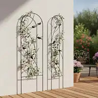 Treillis grille volute oiseau étroit- brun et noir - H. 170 x l. 30cm  Treillis grille volute oiseau étroit- brun et noir - H. 170 x l. 30cm