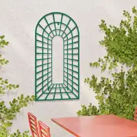 Trompe l'oeil en acier vert - L. 72 x H. 144 cm