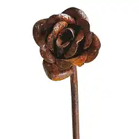 Rose sur tige en métal brut