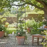 Tuteur colonne - Obélisque floral D.37 x H.210cm