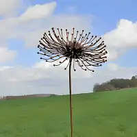 Tuteur fleur Pissenlit en fer brut 32cm