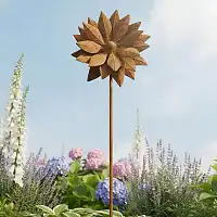 Tuteur fleur Tournesol en fer brut - H.100 x D.14 cm  Tuteur fleur Tournesol en fer brut - H.100 x D.14 cm