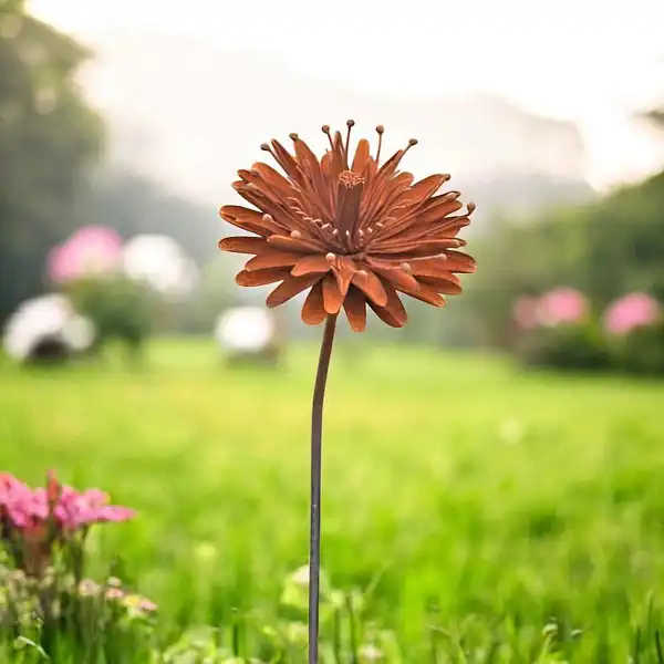 tuteur fleur aster fer brut jardin