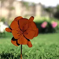 Tuteur fleur de pensée en fer brut 14cm