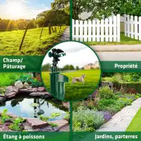 Répulsif animaux à jet d'eau pour massifs et bassins - Détecteur de mouvement anti-chats, oiseaux et hérons