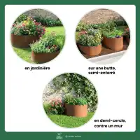 Jardinière ronde - Bac potager en acier corten D.93 x H.40cm