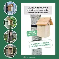 Kit accroche nichoir - sangle + 2 attaches + 4 vis + boucle de serrage