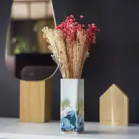 Vase blanc aux décors émaillés  Vase blanc aux décors émaillés