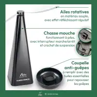 Répulsif à mouches et guêpes - Ventilateur avec hélice scintillante L.8 x H.25cm