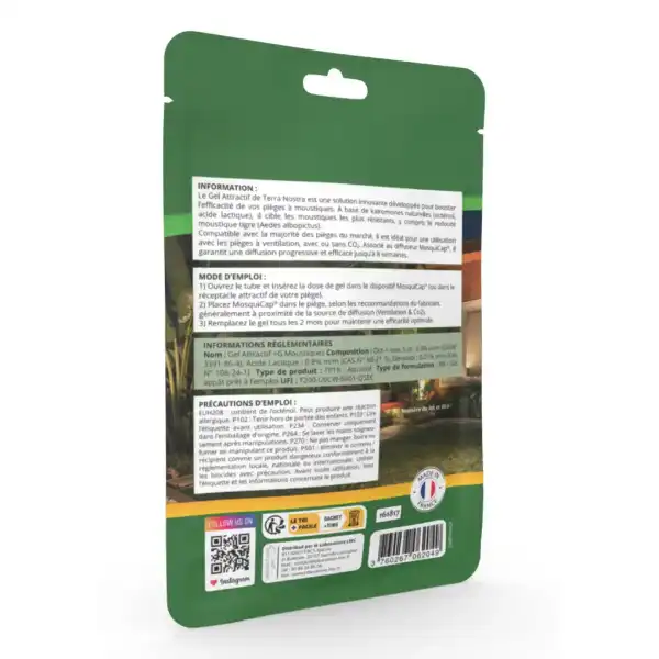 verso sachet appat moustique gel receptacle 2 mois