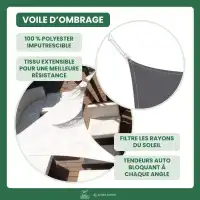 Voile d'ombrage triangle haut de gamme Easy Sail, déperlante et imperméable