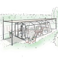 Voile d'ombrage 2 x 10m - Protection serre, véranda, piscine Beige