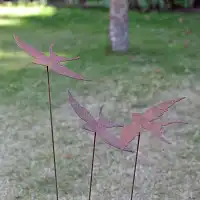 Silhouette Hirondelle x3 - déco de jardin en métal