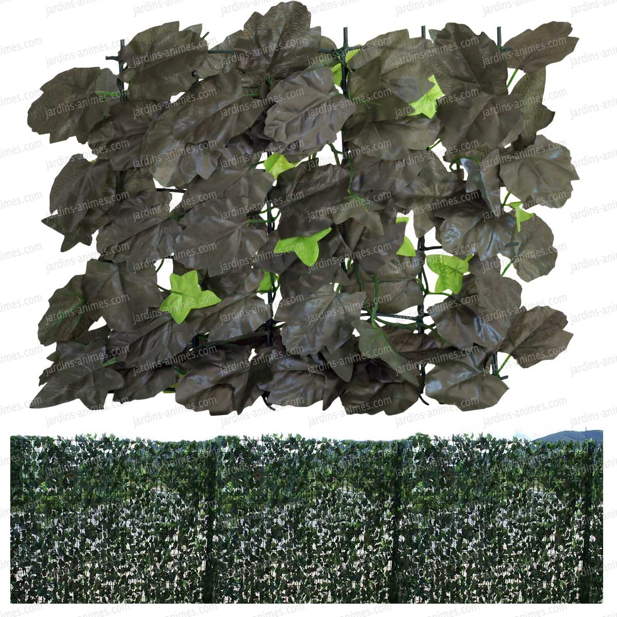 Treillis De Lierre Artificiel - Rouleau 1m X 1m - Vert, En Polyéthylène (PE) - Pour Cacher Une Clôture, Décorer Un Mur, Balcon