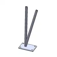 Système de fixation pour Totem triangulaire en verre