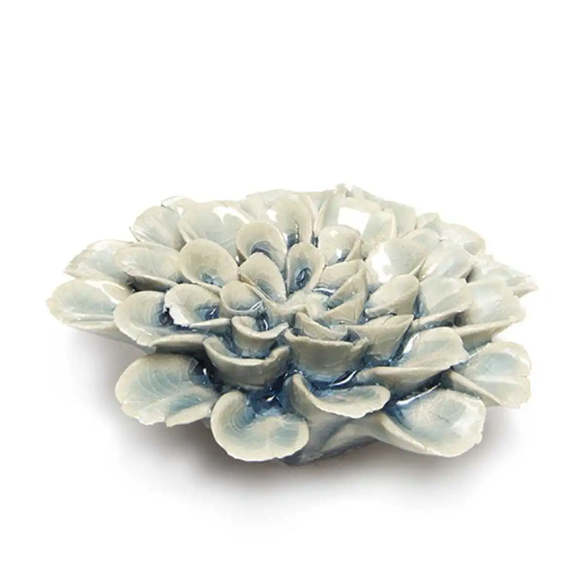 Fleur corail en céramique 7,5cm - Bleu  Fleur corail en céramique 7,5cm - Bleu