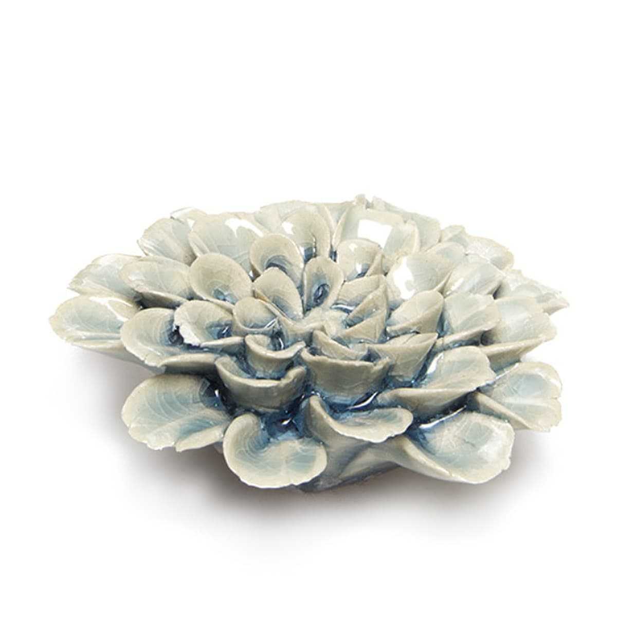 Fleur corail en céramique 7,5cm - Bleu