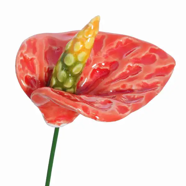 fleur ceramique anthurium rouge  fleur ceramique anthurium rouge