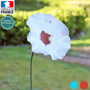 Fleur en grès émaillé sur tige