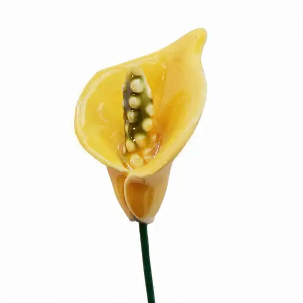 fleur ceramique arum jaune