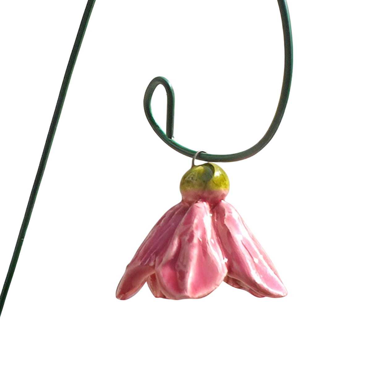 fleur ceramique campanule rose