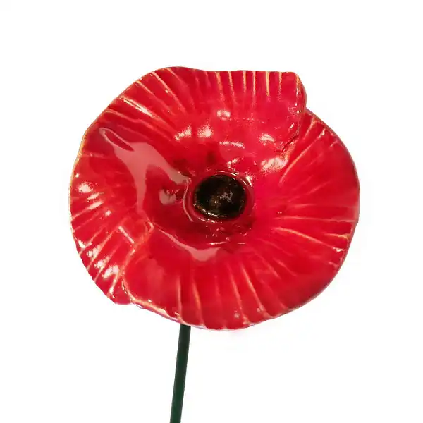 fleur ceramique coquelicot rouge