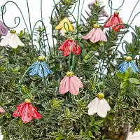 Campanule en céramique sur tige à planter - Déco jardin