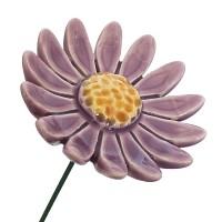 Fleur en cÃ©ramique sur tige Ã planter - Marguerite violette