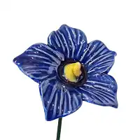 Malva Sylvestris bleue - Fleur en céramique sur tige à planter