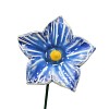 Fleur en céramique sur tige à planter - Malva Sylvestris bleue foncée