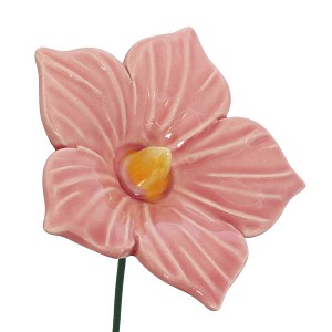 Fleur en céramique sur tige à planter - Malva Sylvestris rose