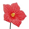 Fleur en céramique sur tige à planter - Malva Sylvestris rouge