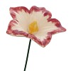 Fleur en céramique sur tige à planter - Malva Sylvestris bicolore