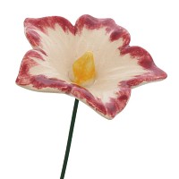 Fleur en cÃ©ramique sur tige Ã planter - Malva Sylvestris bicolore