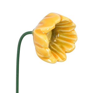 Fleur en céramique sur tige à planter - Primevère jaune