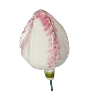 Fleur en céramique sur tige à planter - Tulipe blanche