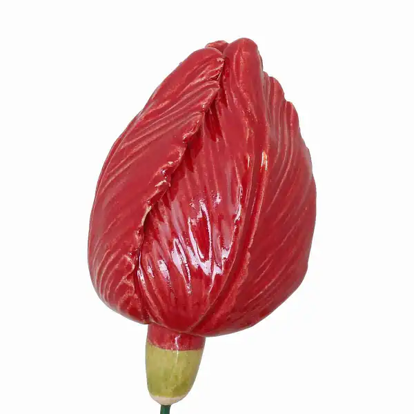 fleur ceramique tulipe rouge