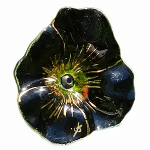 Fleur Coquelicot NOIR en verre