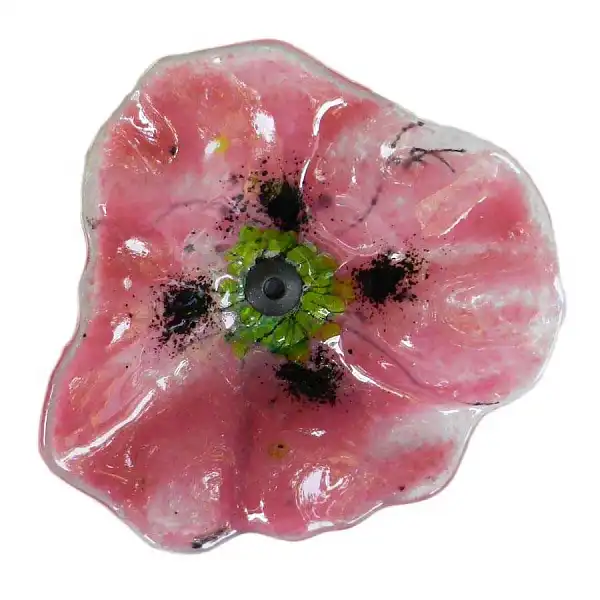 fleur coquelicot verre rose  fleur coquelicot verre rose