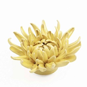Fleur corail en céramique 7cm - Jaune