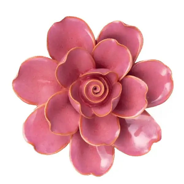fleur deco ceramique gardenia rose