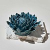 Fleur en céramique Dahlia 11cm - Bleu canard