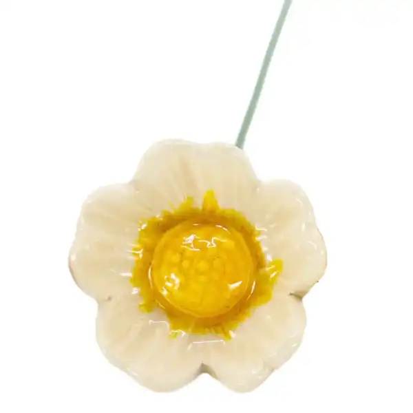 fleur eglantine ceramique blanc