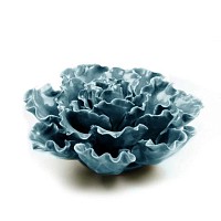 Fleur laitue en céramique 15cm - Bleu canard